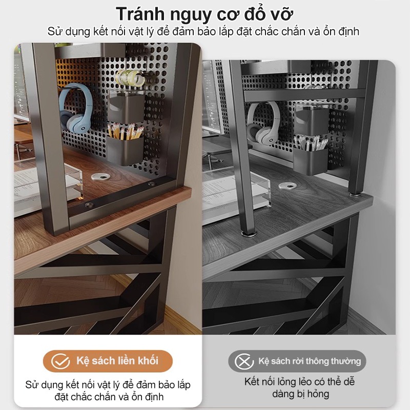 ALVIN Bàn chơi game có ngăn chứa đồ đục lỗ và chân đế chữ K kép | BigBuy360 - bigbuy360.vn