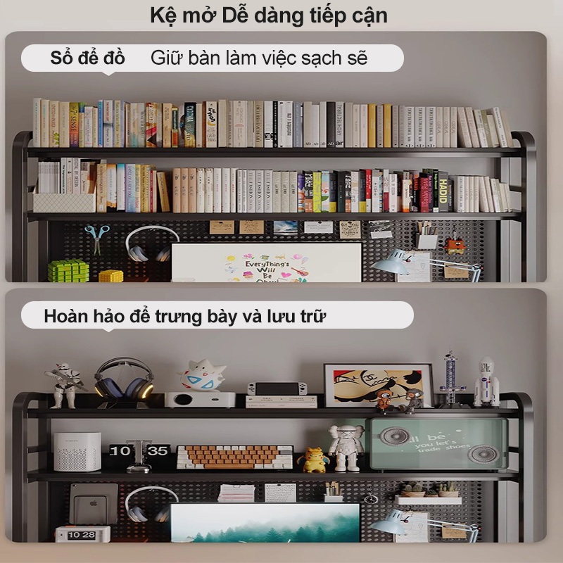 ALVIN Bàn chơi game có ngăn chứa đồ đục lỗ và chân đế chữ K kép | BigBuy360 - bigbuy360.vn