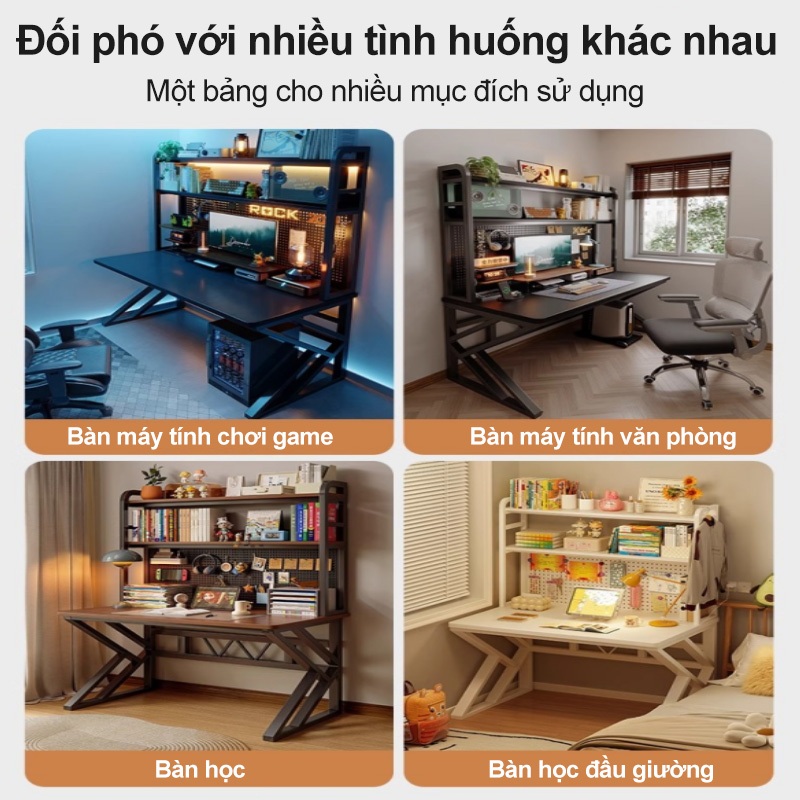 ALVIN Bàn chơi game có ngăn chứa đồ đục lỗ và chân đế chữ K kép | BigBuy360 - bigbuy360.vn