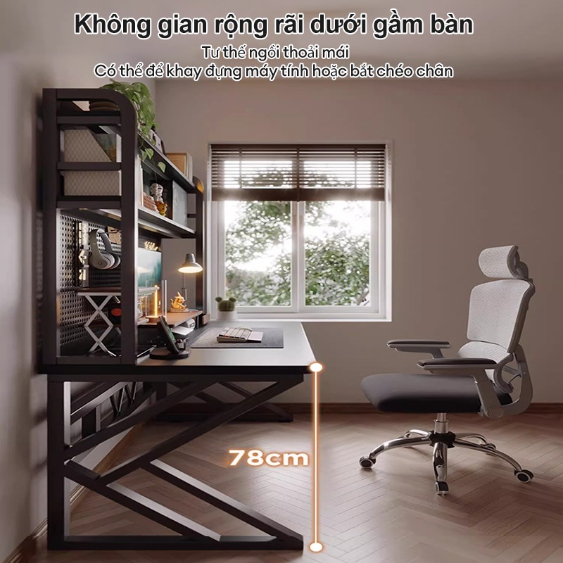 ALVIN Bàn chơi game có ngăn chứa đồ đục lỗ và chân đế chữ K kép | BigBuy360 - bigbuy360.vn