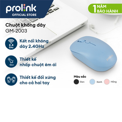 Chuột máy tính không dây PROLiNK GM2003 chống ồn, độ nhạy cao, tiết kiệm pin dành cho PC, Laptop