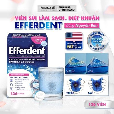 Viên sủi vệ sinh hàm duy trì và khay niềng răng Efferdent Complete Clean Denture Cleanser