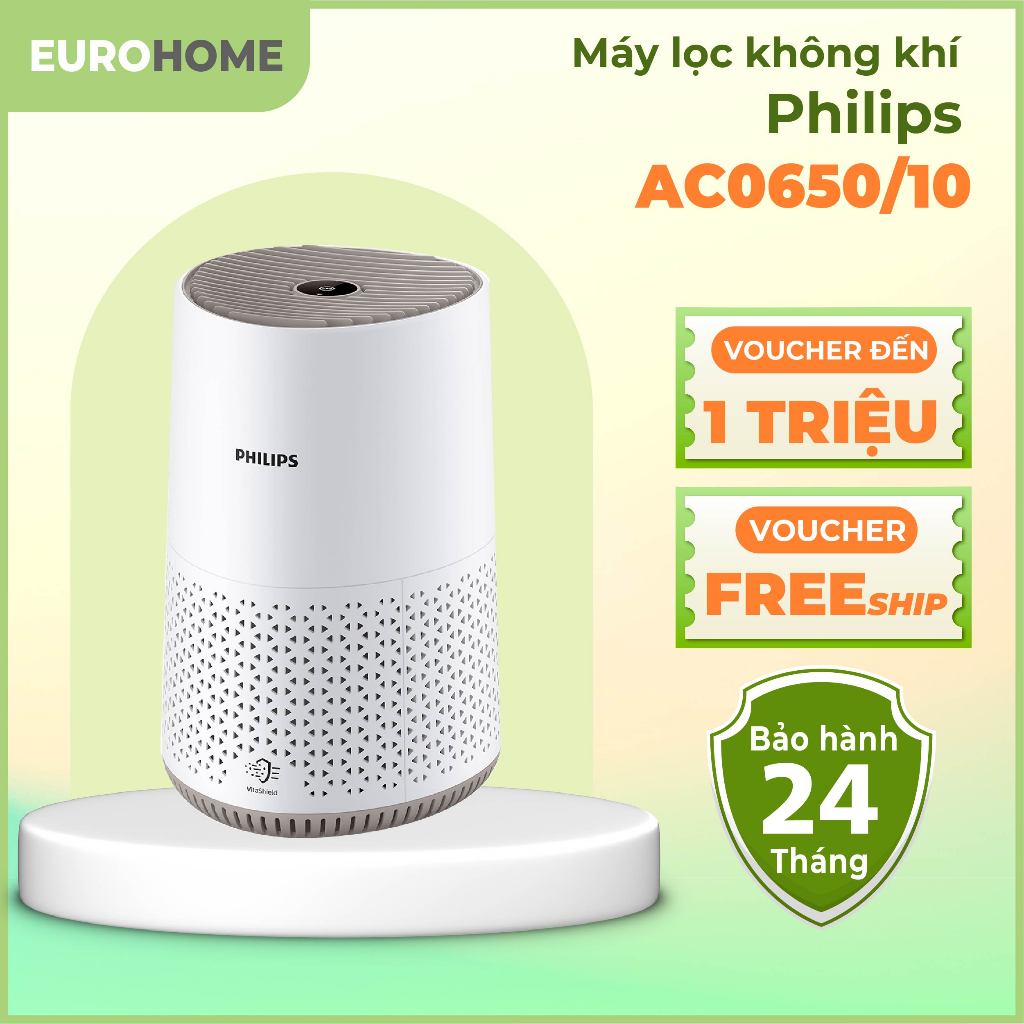 Máy lọc không khí Philips AC0650/10 (39m2), bảo hành 2 năm | Hàng chính hãng