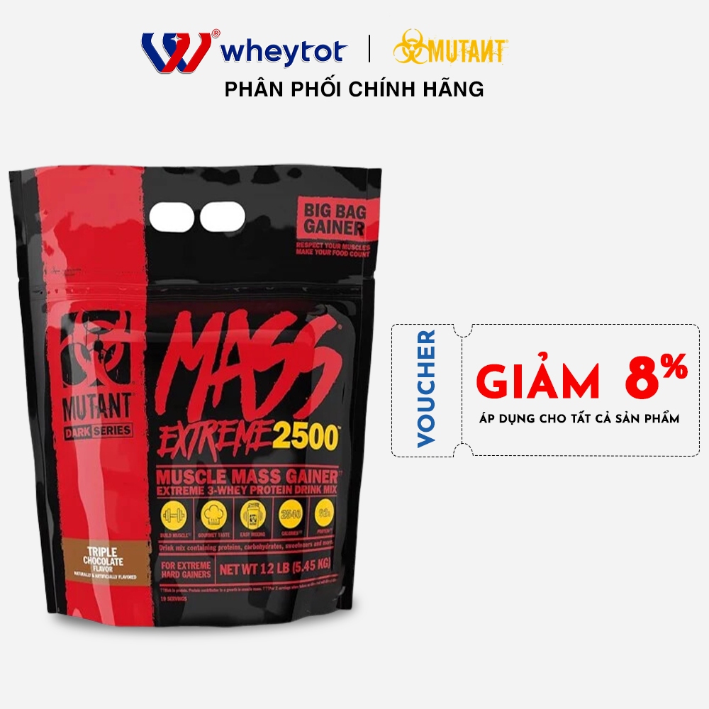 Sữa tăng cân Mutant Mass Extreme 2500 – 12lbs (5.54kg)