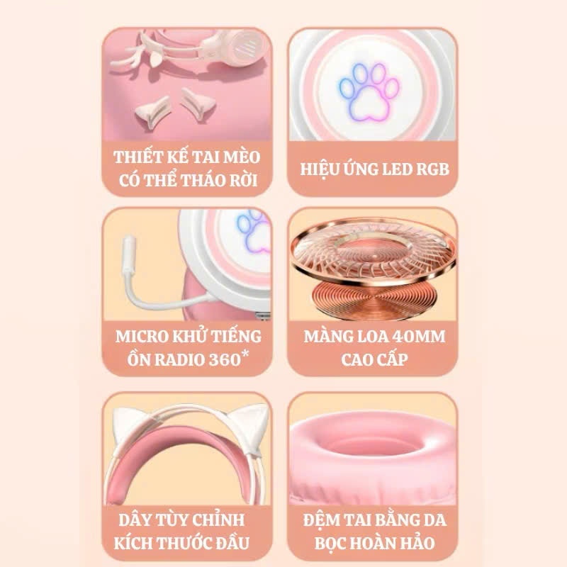 Tai Nghe Gaming Chụp Tai chơi game máy tính gắn trên đầu có dây kèm micro tai nghe | BigBuy360 - bigbuy360.vn