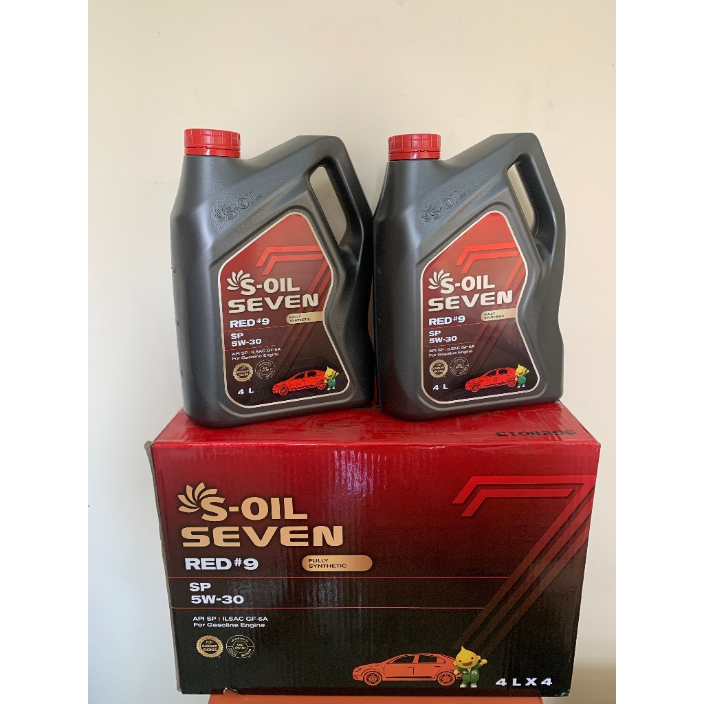 Thùng 4 bình Nhớt động cơ Tổng hợp 100% S-Oil RED #9 SP 5W30 4L