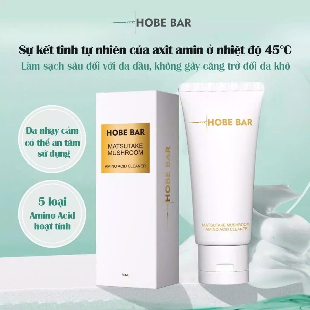 Sữa rửa mặt HOBEBAR giảm mụn, giảm dầu làm sạch và trắng sáng cho mọi loại da - 50ml