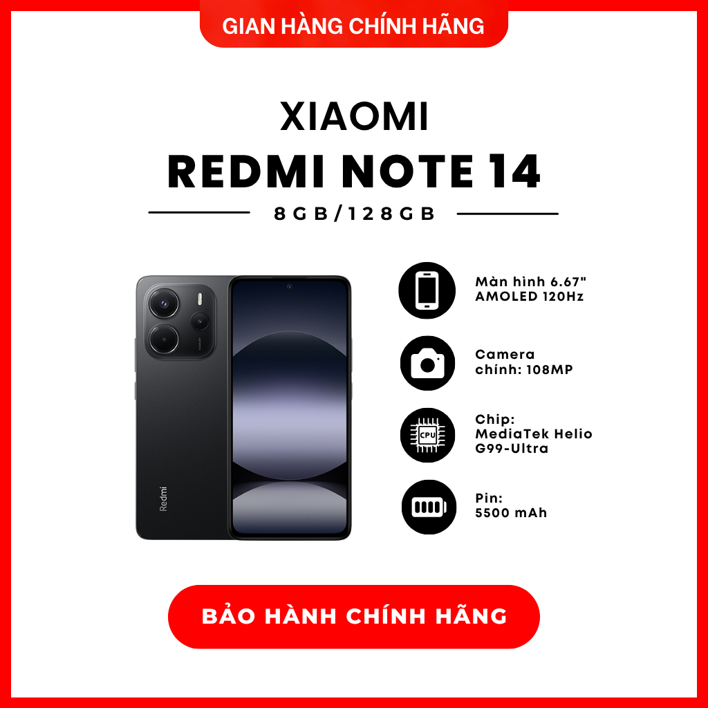Điện thoại Xiaomi Note 14 8GB/128GB - Hàng Chính Hãng