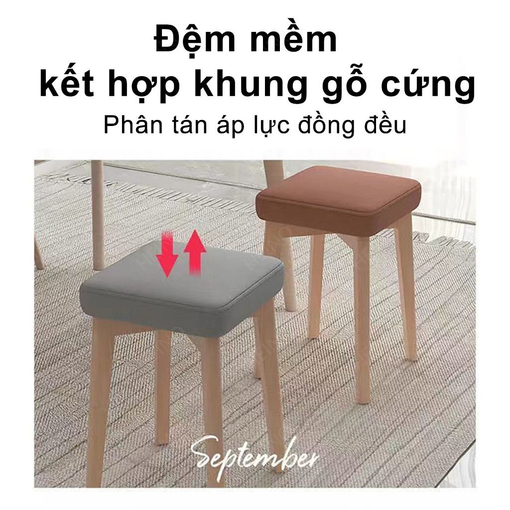 𝑯𝑬𝑰𝑵𝑶 【Gỗ Cứng】Ghế Ngồi Bằng Gỗ Có Đệm Da Có Chân Gỗ Đặc Dày Phong Cách Bắc Âu Đơn Giản Hiện Đại | BigBuy360 - bigbuy360.vn