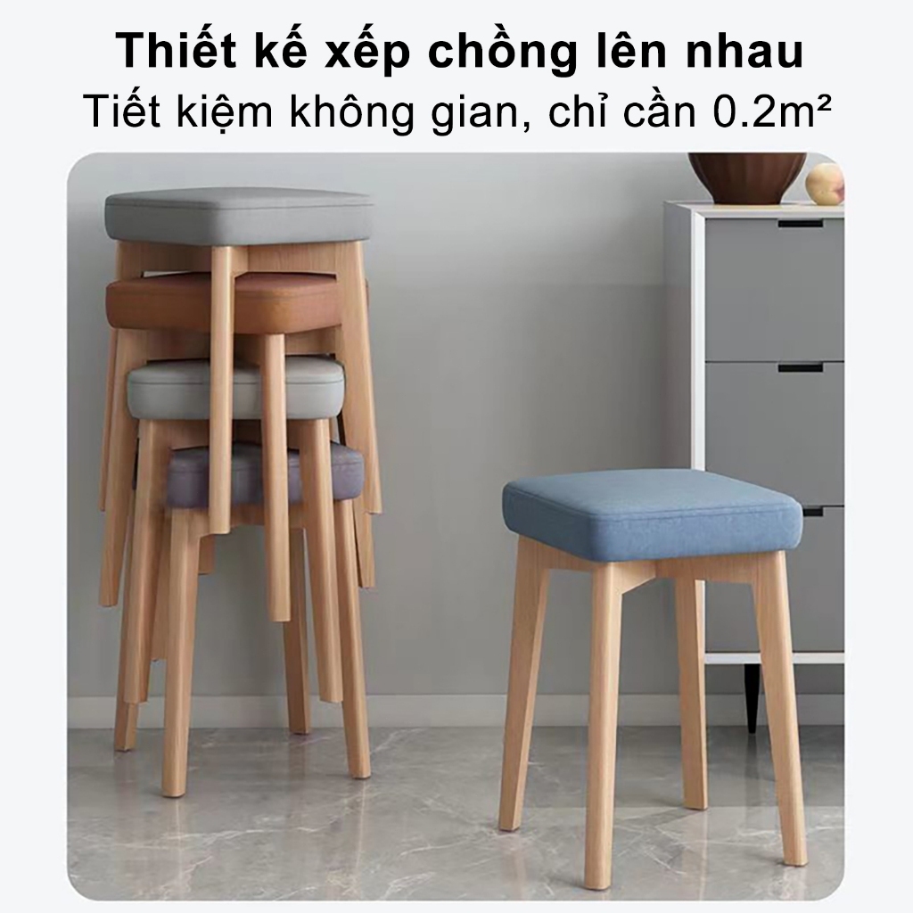𝑯𝑬𝑰𝑵𝑶 【Gỗ Cứng】Ghế Ngồi Bằng Gỗ Có Đệm Da Có Chân Gỗ Đặc Dày Phong Cách Bắc Âu Đơn Giản Hiện Đại | BigBuy360 - bigbuy360.vn
