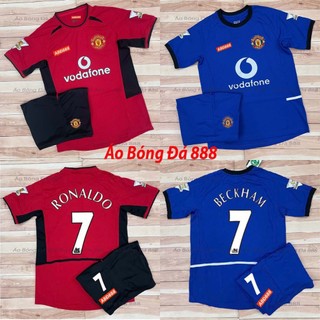  Bộ Quần Áo Bóng Đá CLB Manchester United 2002 Áo Đá Banh Mu Retro - Vải Gai Thái Cao Cấp 