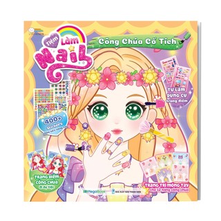 Sách Tiệm làm Nail - Công chúa Cổ Tích (400+ stickers dễ thương) - Sách bóc dán sticker cho bé gái