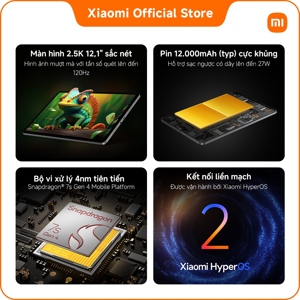 [TẶNG COVER] REDMI Pad 2 Pro | Màn hình 2.5K 12,1" sắc nét | Hình ảnh mượt mà với tần số quét lên đến 120Hz | BigBuy360 - bigbuy360.vn
