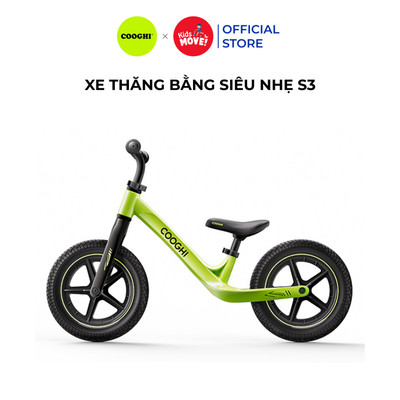 Xe thăng bằng cho bé Cooghi S3, 2-6 tuổi, siêu nhẹ, lốp cao su không săm, khung magie nguyên khối