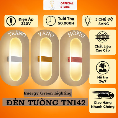 Đèn Gắn Tường TN142  Energy Green Lighting , 3 Chế Độ Sáng - Decor Hành Lang ,Phòng Ngủ , Phòng