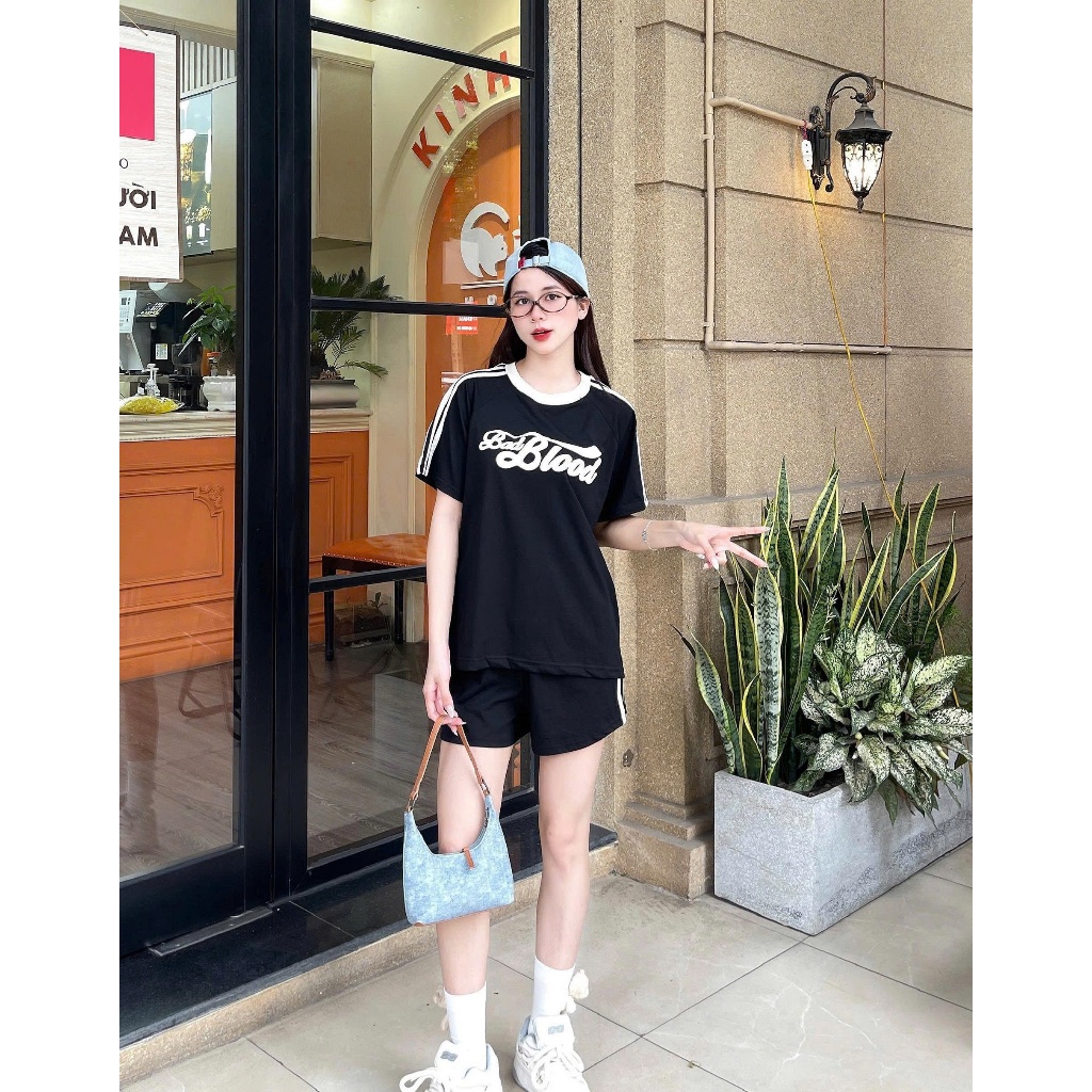 Bộ Đồ Nữ In Chữ Sander Chất Liệu Cotton Co Giãn 4 Chiều Thoải Mái Mặc Hằng Ngày Sang Trọng | BigBuy360 - bigbuy360.vn