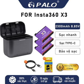 PALO Pin Insta360 X3 2300mAh Hộp sạc 2 khe pin Sạc nhanh