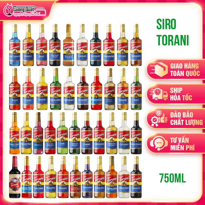 Siro Torani Chai Thủy Tinh 750ml - Nguyên Liệu Pha Chế Thơm Ngon