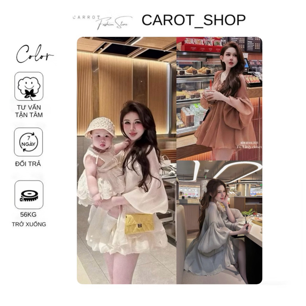   VHT19 - BIGSIZE   Set áo babydoll + váy bí “ TƠ LỤA BÓNG “  S => 3XL + VOAN BÓNG mang đi chơi dạo phố by CarotShop 
