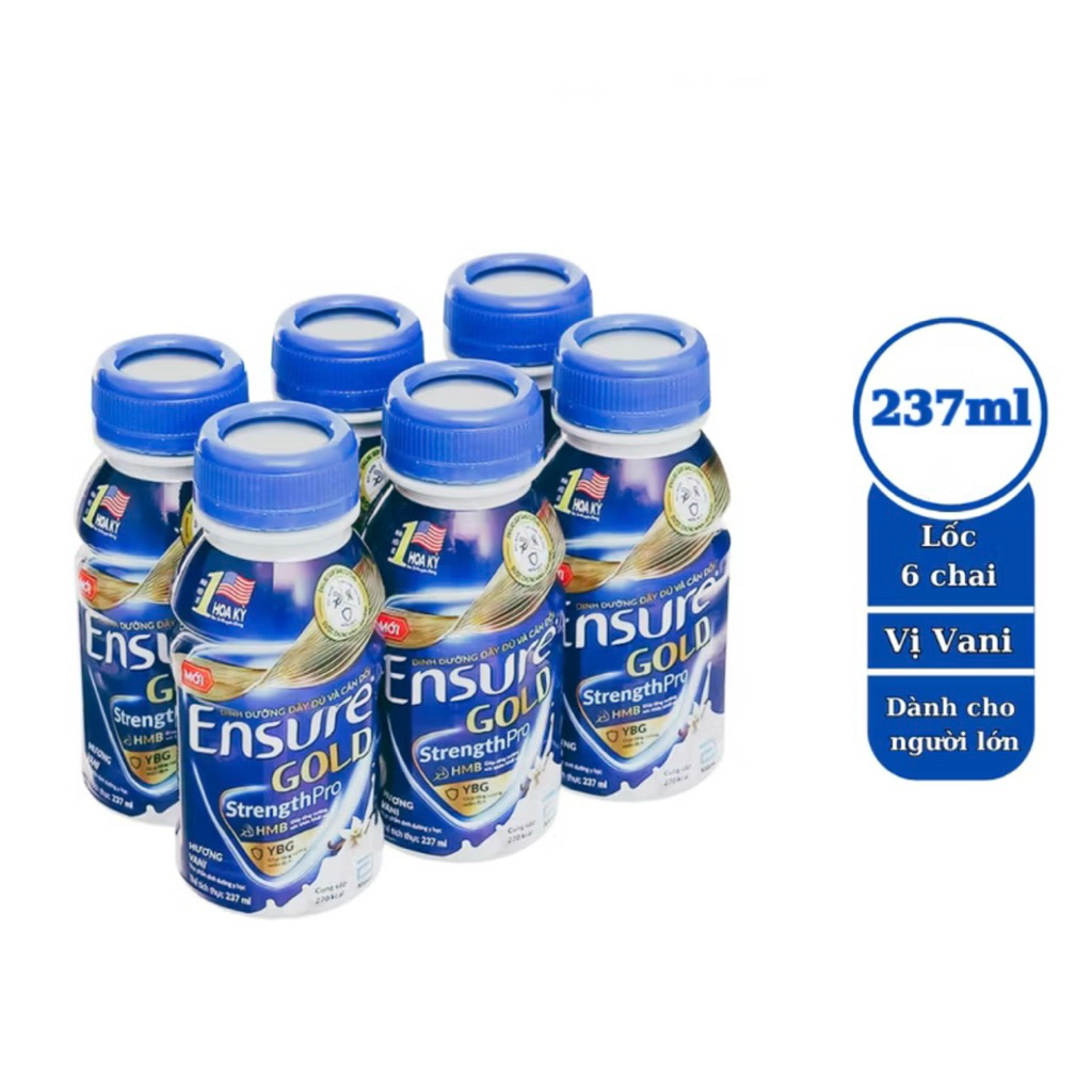 (lốc 6chai x 237ml) Sữa Ensure Gold StrengthPro hương vani