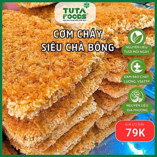  Cơm cháy siêu chà bông giòn rụm chà bông phủ phê ăn vặt siêu cuốn Tuta Foods giao hỏa tốc HCM 