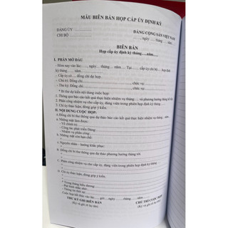 SỔ GHI BIÊN BẢN HỌP CHI UỶ