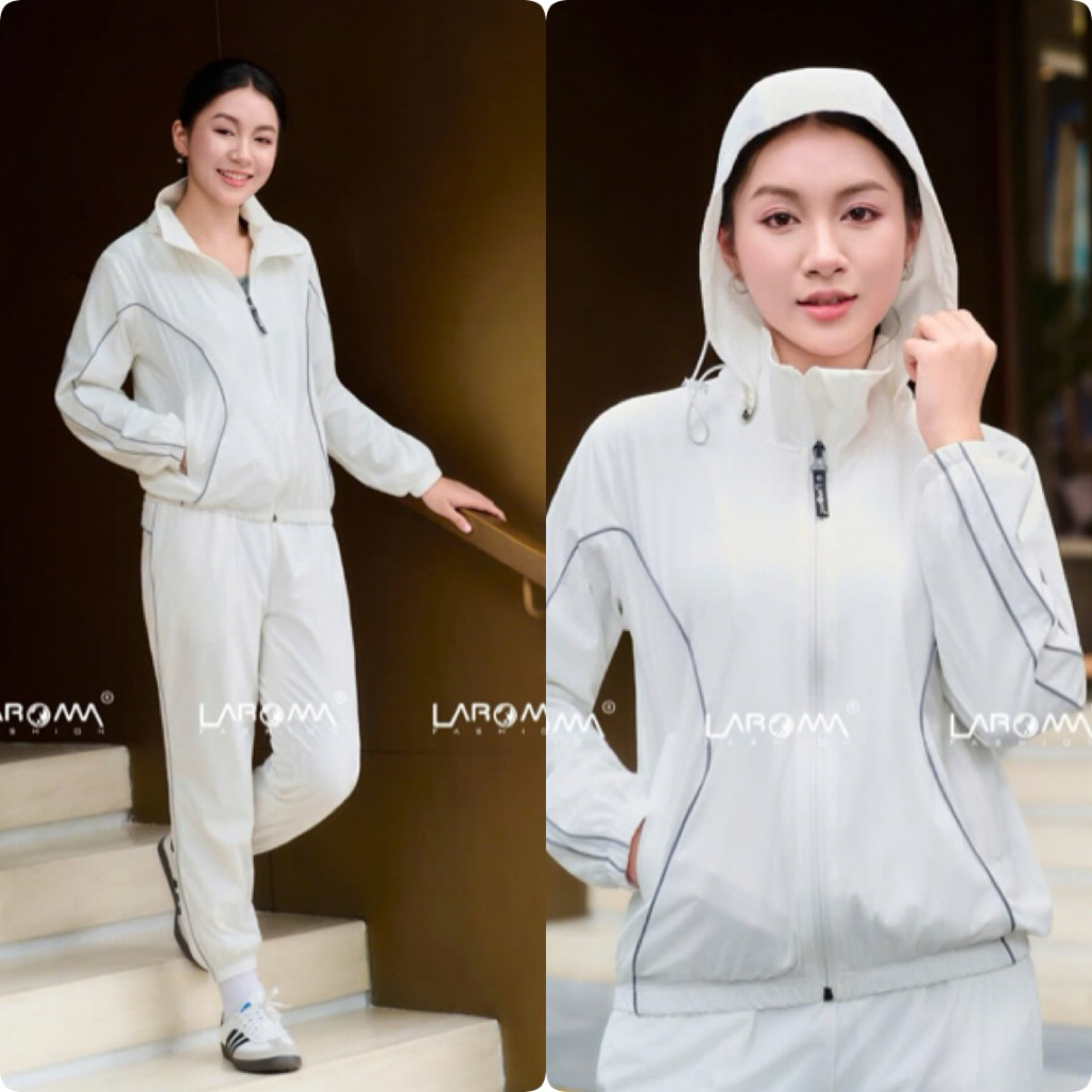 Bộ Gió Nữ Laroma 2 Lớp Cao Cấp - Chống Nắng, Chống Thấm Nước Nhẹ, Tập Gym, Chạy Bộ