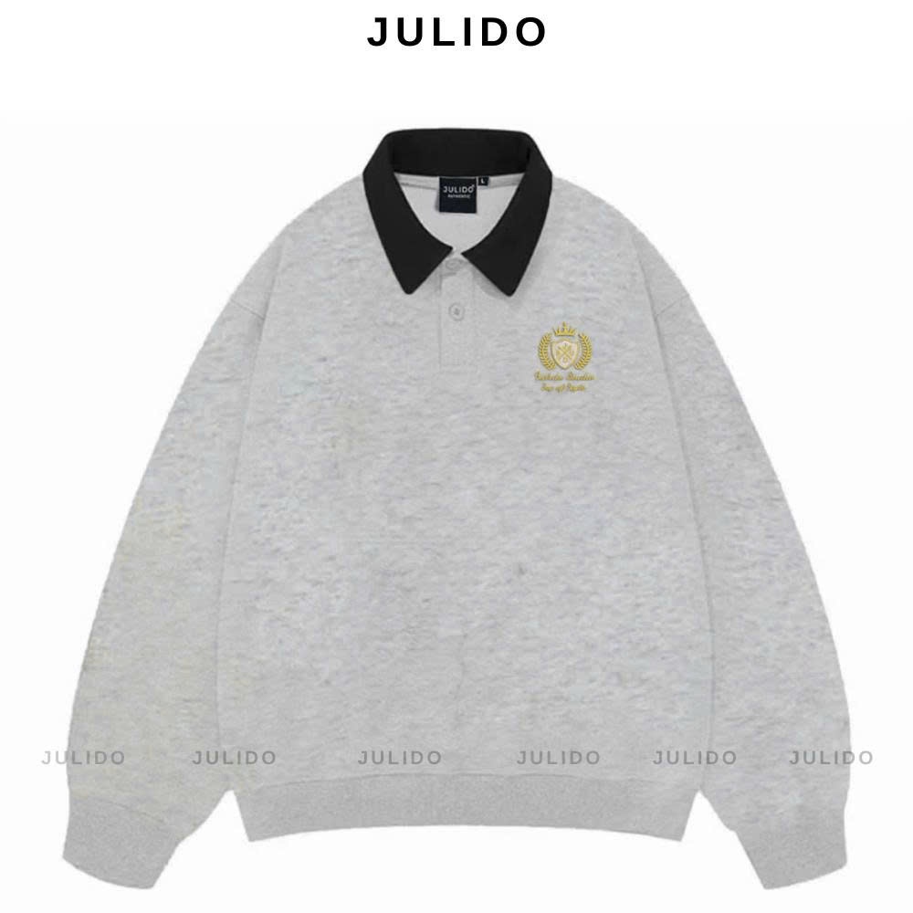 Áo Sweater Polo Local Brand JULIDO Basic - Nỉ 2 Da 100% Cotton Unisex Nam Nữ