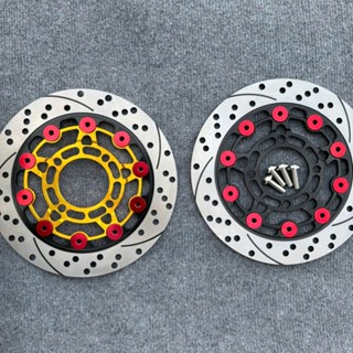  Đĩa thắng KLR 220mm Thailand lòng nhôm 10 khoen đỏ cnc -  hàng chính hãng 