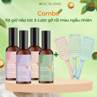  Combo Xịt giữ nếp tạo kiểu dưỡng tóc lưu hương nước hoa 100ml và Lược gỡ rối màu ngẫu nhiên MACALAND 