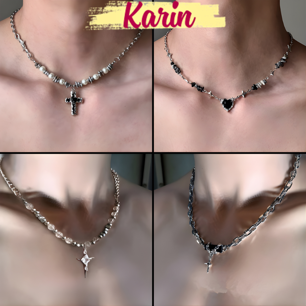 Dây Chuyền Nam Nữ Ngọc Trai Chữ Thập – Vòng Cổ Thép Titan Không Gỉ Phong Cách Hàn Quốc Cá Tính Unisex