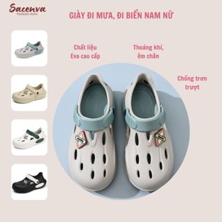 [ Tặng thêm 4 charm] Giày thể thao đúc nguyên khối nam nữ chất Eva siêu nhẹ chống trơn trượt giày đi mưa-GI01