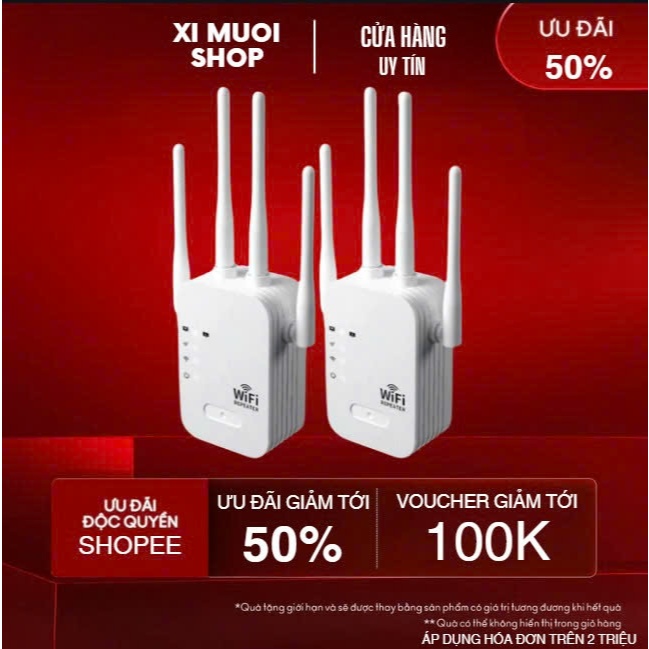 Kích Sóng WiFi 4 Râu – 300Mbps, Có LAN Mở Rộng Sóng