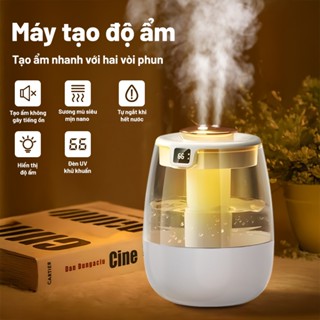 Máy phun sương tạo ẩm không khí , Máy tạo độ ẩm phun kép , Màn hình LED hiển thị nhiệt độ có đèn ngủ , UVC Diệt Khuẩn