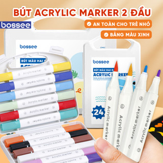  Hộp 80 Bút 2 Đầu Marker Acrylic Đầu Mềm Đầu Tròn Họa Cụ Tô Màu Dạ Vẽ Tranh Anime Sáng Tạo DIY Trên Mọi Chất Liệu 