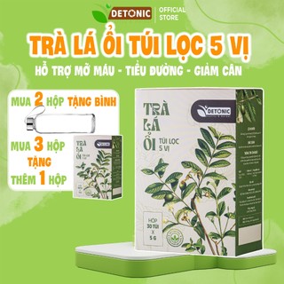 Trà lá ổi DETONIC hỗ trợ tiêu hoá giảm cân ngăn ngừa mỡ máu tiểu đường gout giúp cân bằng vóc dáng thon gọn 