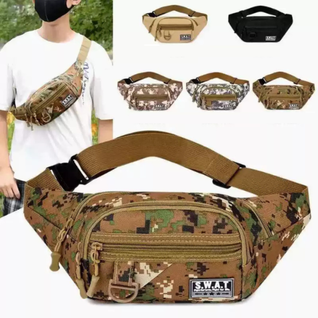 Túi bao tử đeo bụng đeo chéo đeo hông 4 ngăn thời trang chất liệu vải chống nước chống xước với nhiều màu sắc DB019