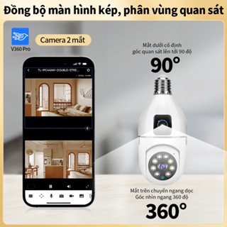 Camera V360Pro 2 mắt  PhongNhan 8MP ,xem đồng thời 2 giao diện - bảo hành 1 năm - SỬ DỤNG APP V360PRO
