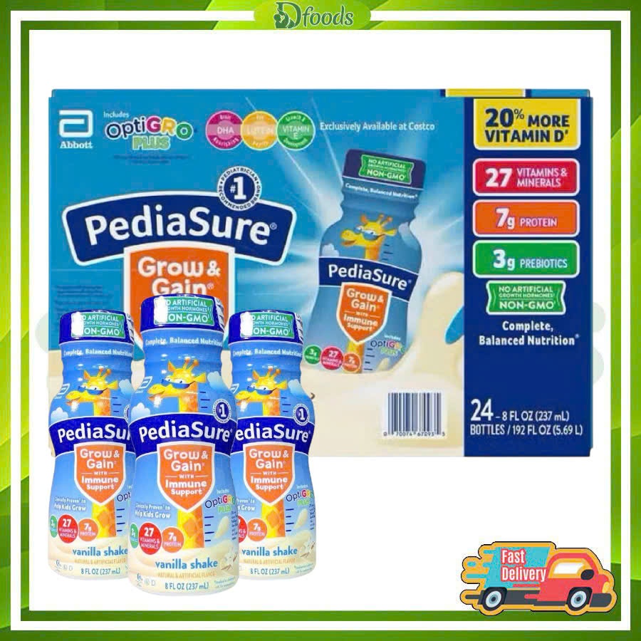 Thùng 24 chai Sữa nước Pediasure Grow Gain vani 237ml Mỹ