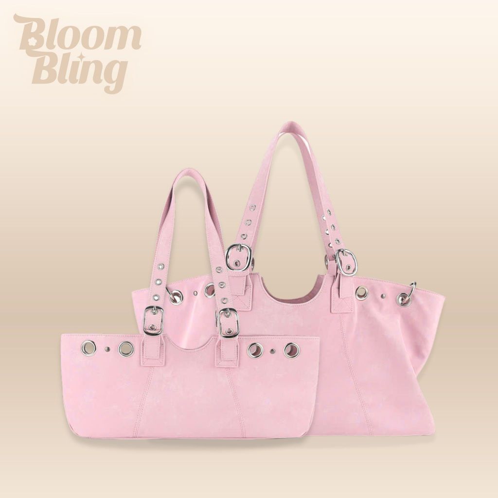 Túi xách Becki Bag by BloomBling - Chất liệu da lộn hoạ tiết glowy nổi bật, hoạt tiết túi lỗ kim loại Y2K phong cách