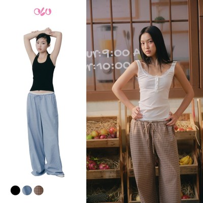 Quần dài OLV kẻ sọc lưng phối màu trẻ trung trendy Drawstring nhiều màu phù hợp đi chơi