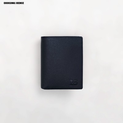 Ví da nam Heboz classic đứng - Navy, ví tiền gập đôi form đứng basic - 00002861