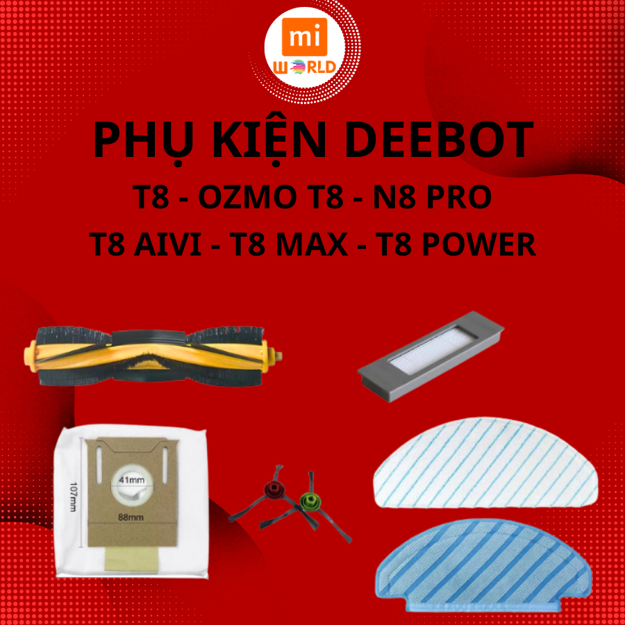 Phụ kiện Robot hút bụi Ecovacs T8 Aivi Max Power, T9 Max Power, N8 Pro, N10 _ Phụ kiện thay thế