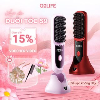  Lược điện chải tóc S9 lược duỗi tóc ion âm 3 mức nhiệt kèm đế sạc không dây tiện lợi Golife 