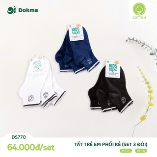   giao màu ngẫu nhiên  Set 3 đôi tất trẻ em Dokma phối hình đủ size 0-8Y 