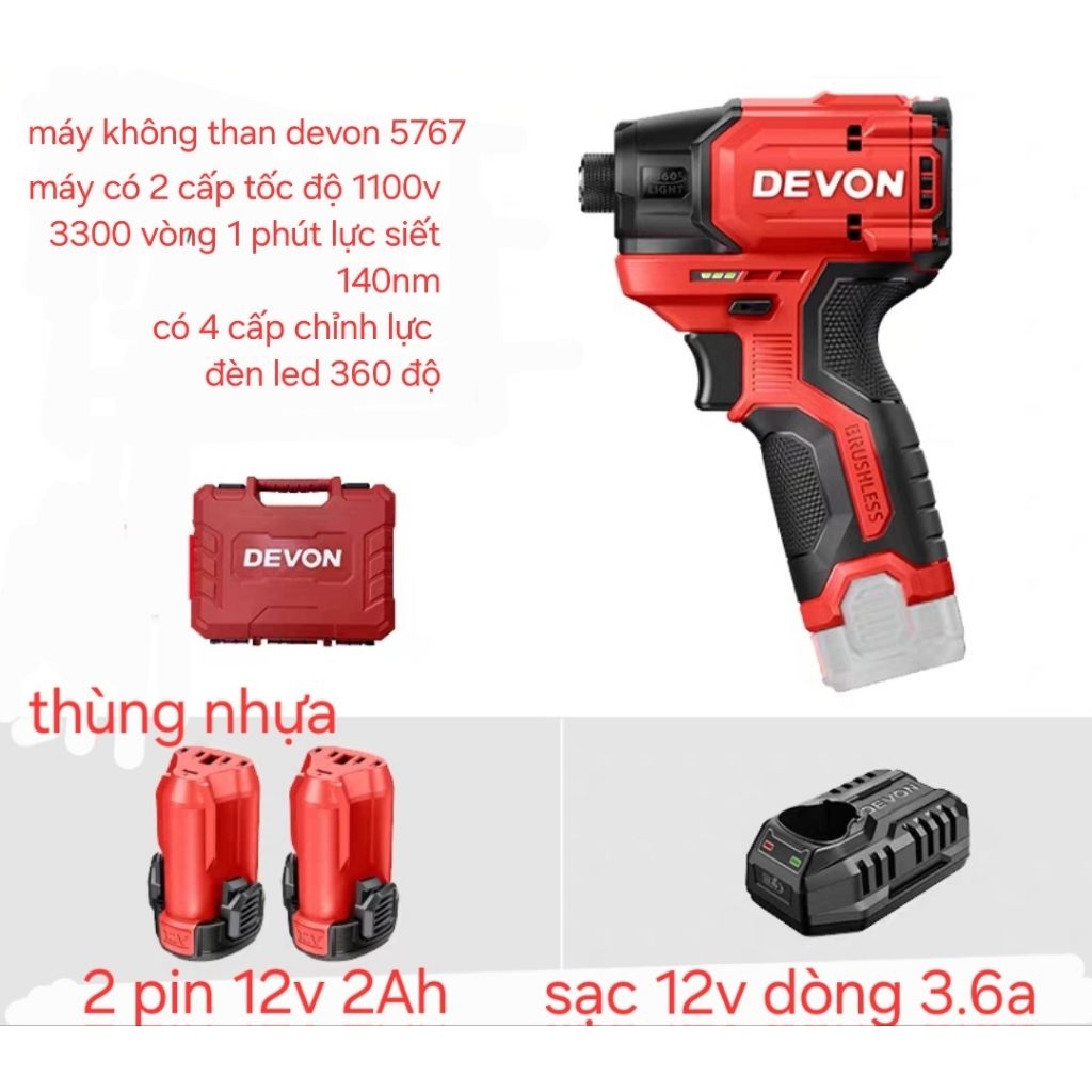 máy bắn vít DEVON 12v nhỏ gọn ( BẢN Q)