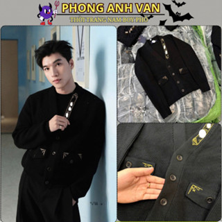  Áo Cardigan Len Nam LơV Thêu Viền Chữ Vàng Siêu Chất - Áo Cardigan Nam Nữ Len Pha Sợi Dệt Dày Dặn 