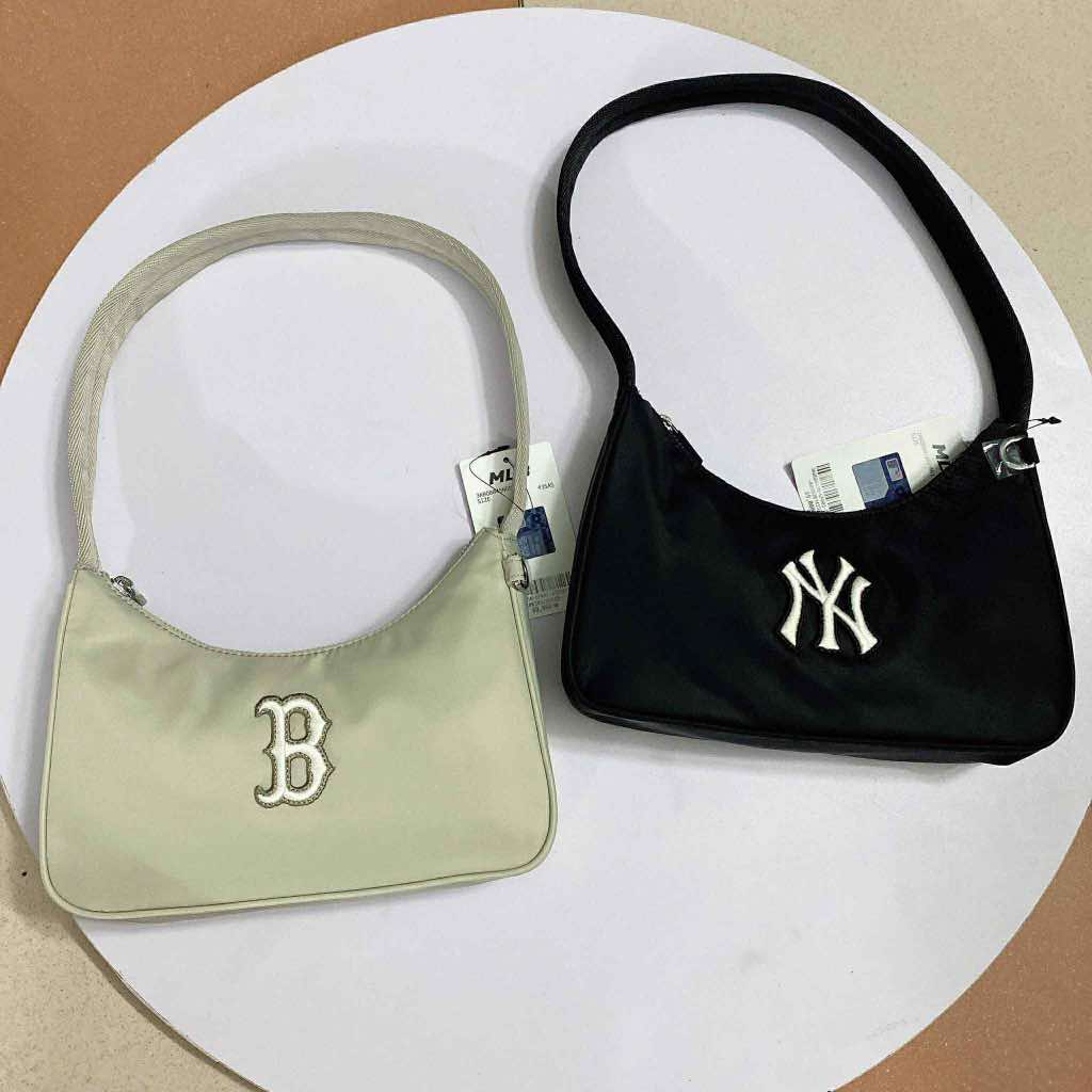 [ CHÍNH HÃNG ] TÚI ĐEO VAI MLB BASIC 2025 MÀU ĐEN & TRẮNG NGÀ - TÚI KẸP NÁCH MLB NỮ AUTHENTIC