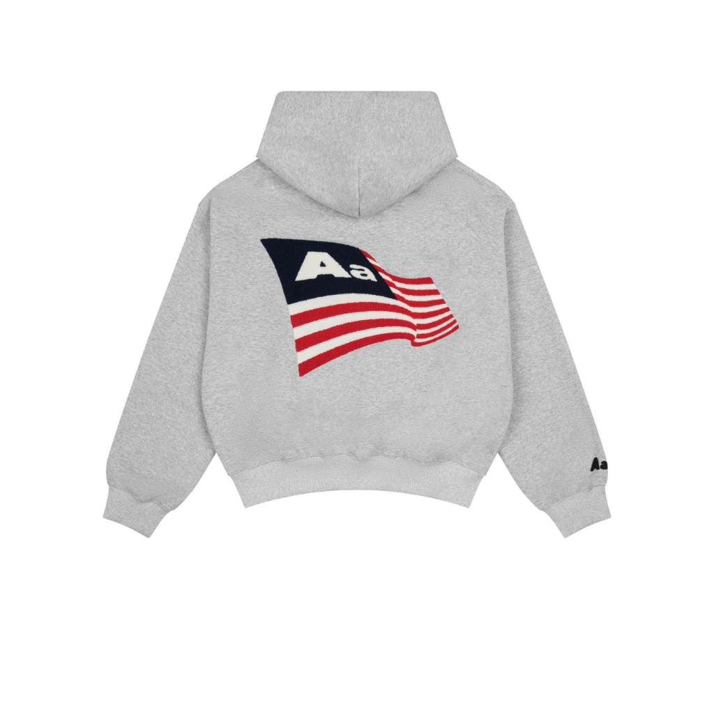 AASTU - Áo Hoodie AASTU AA Flag Logo Form Boxy Vải Nỉ Bông Local Brand Unisex/GREY