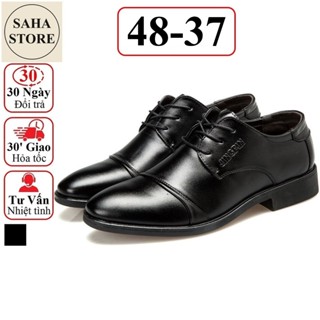  Giày da nam bigsize cỡ lớn 48 47 46 45 SAHA136 giầy tây công sở đẹp cao cấp buộc dây size nhỏ 37 